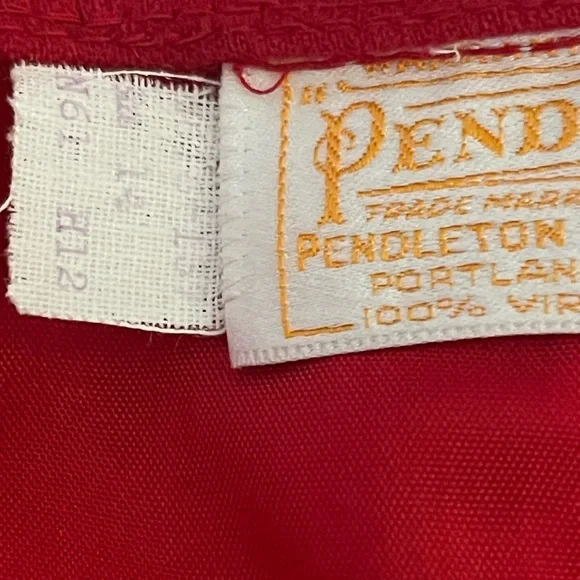 Pendleton Vintage Red Virgin Wool Midi Skirt USA Made A Line Womens - Picture 6 of 7